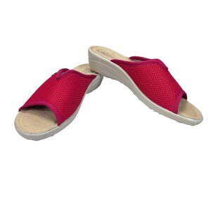 Womens Flex Flot Red Mesh Anti-Shock Slide Sandals Size 40 Made In Italy With Co